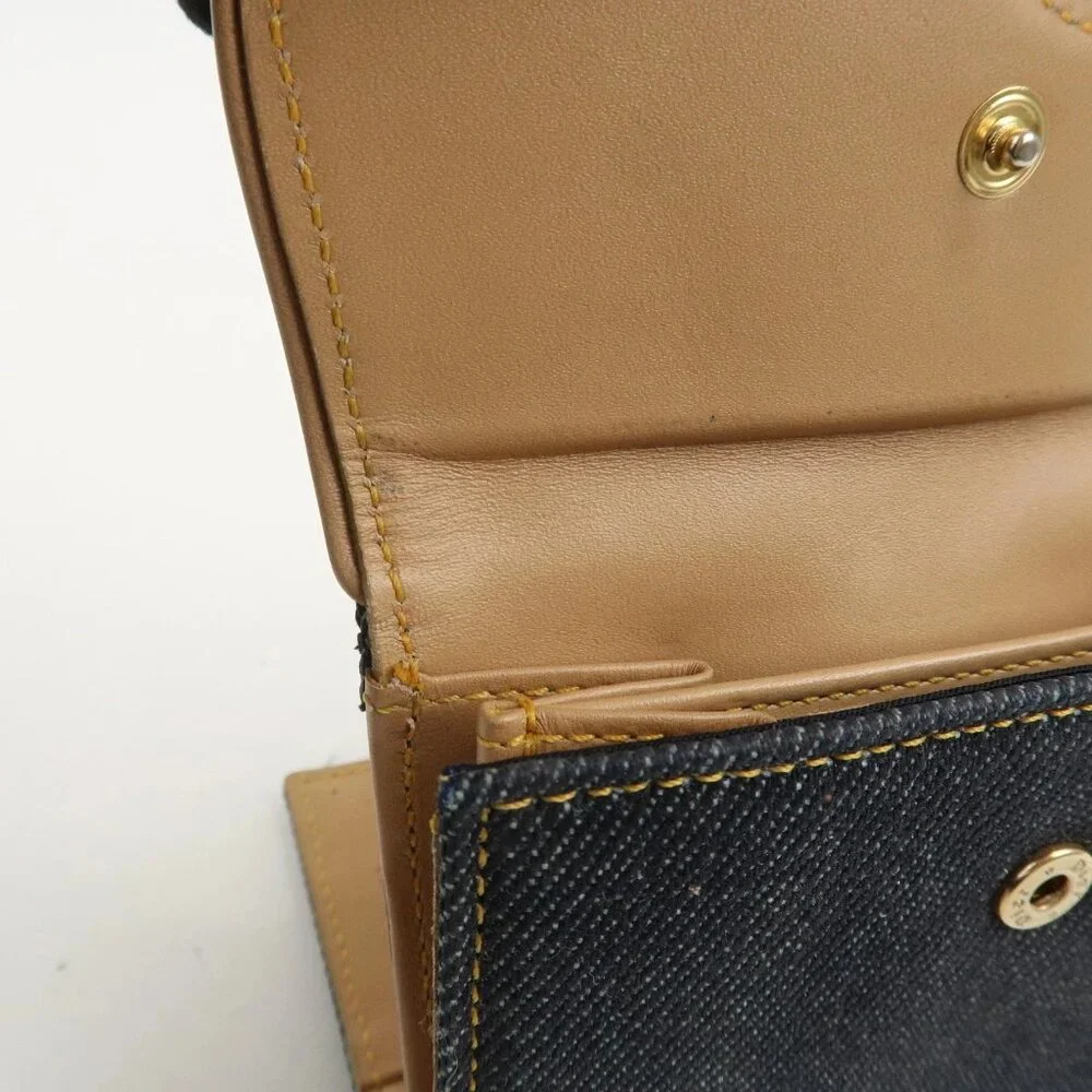❤️Authentic Christian Dior Saddle Denim Leather Compact Wallet❤️